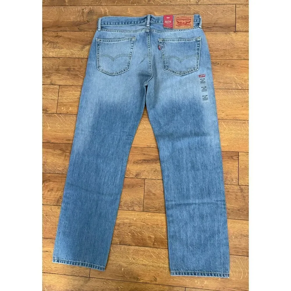 Levi’s 505 Men’s Regular Fit Straight Leg Jeans 34/30 NWT